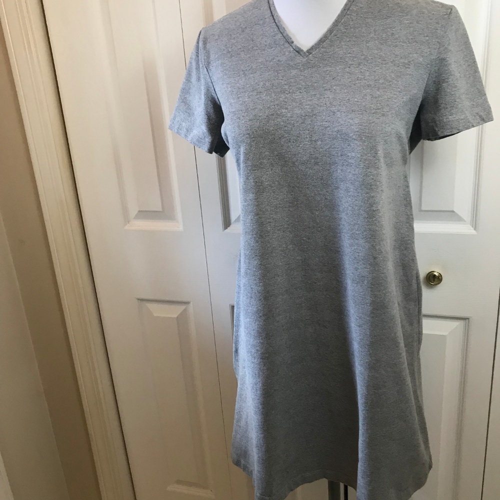 Motherhood Gray V-Neck Maternity Dress Back Tie S - Picture 4 of 6
